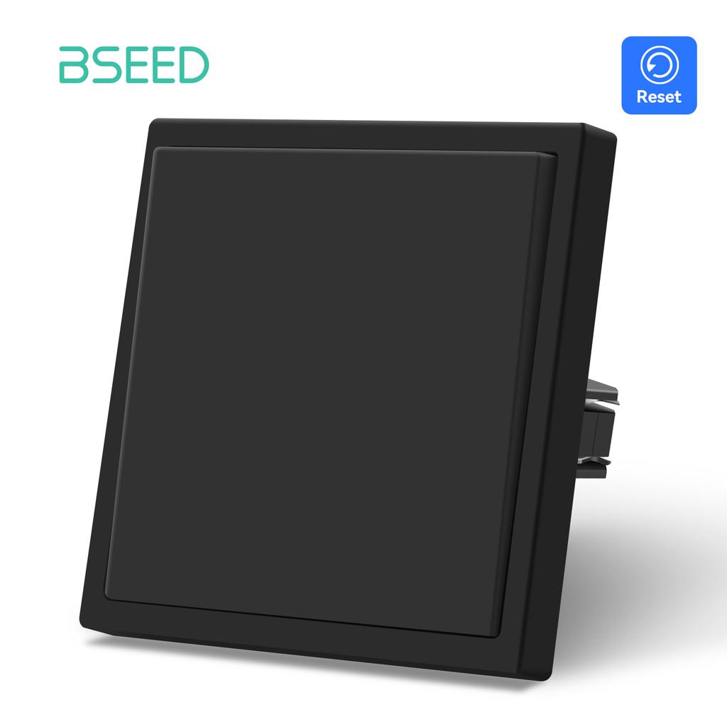 BSEED Single 1/2Gang Mechanical Light Switch Double Reset Wall Switch Bounce Buttons 1Way Plastic Matte Frames EU Standard