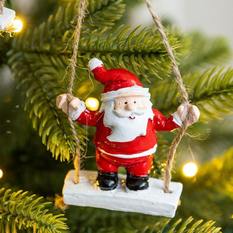 Christmas Swing Ornament User friendly Resin Hanging Decoration For Tree Wall Window Holiday Festival Decors Gift