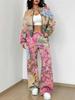 Retro Flower Explosion Autumn and Winter New European and American Women's Clothing Small Daisy Printing Suit Women