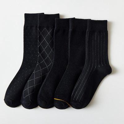 Men’s Black British Style Formal Thin Long Socks for Business Suit and Leather Shoes