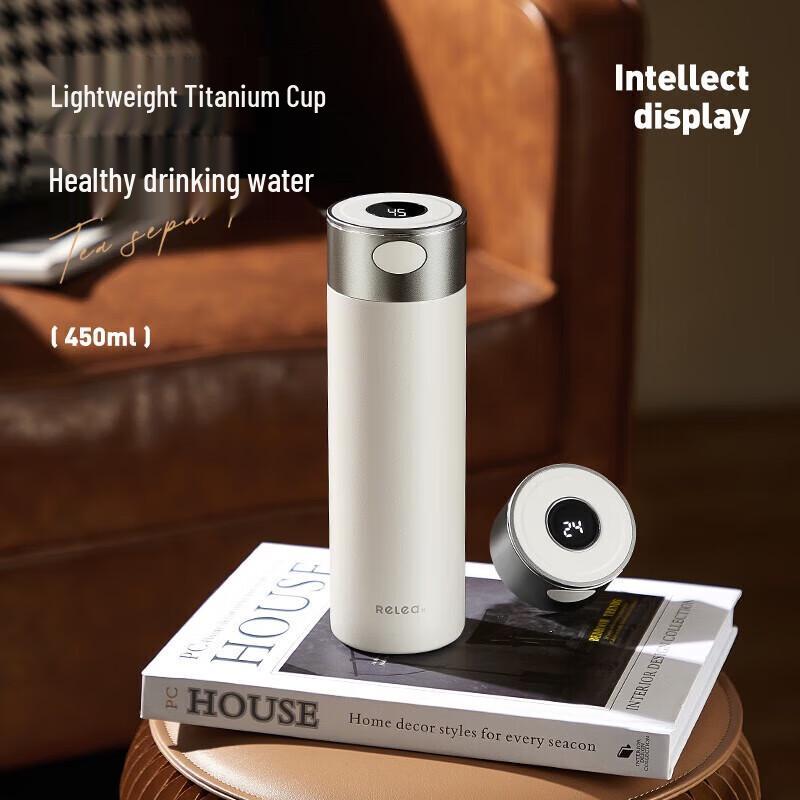 RELEA Smart Titanium Tea Infuser Vacuum Flask with Temperature Display
