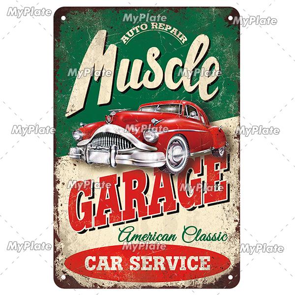 Vintage Auto Garage Metal Sign Vintage Plaque Rules Tin Sign Plate Wall Decor For Bar Club Man Cave Cartoon Art Painting Poster