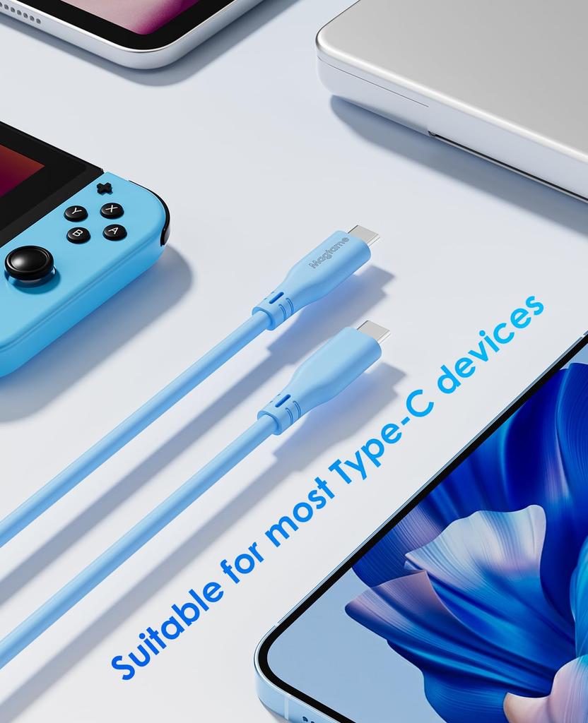 Magtame Silicone Magnetic PD60W Fast CTOC 480Mbps Data Compatible with iPhone MacBook Type-C Cable, Material, Adsorption, Tangle-Resistant, Type-C