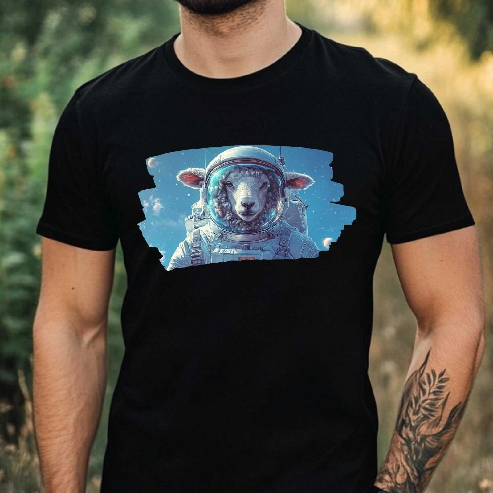 T-Shirt Herren Schaf als Astronaut Motiv Baumwolle Größe XS bis 5XL XXL