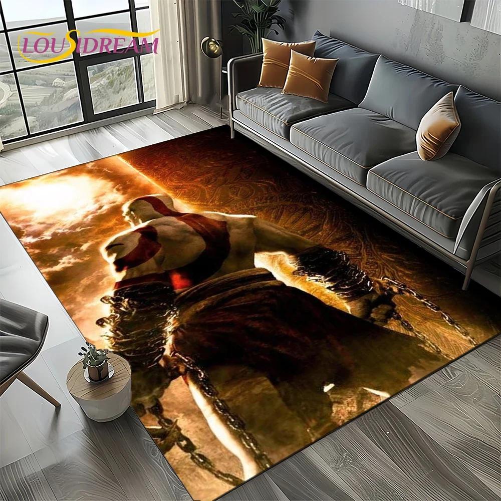 27 Stile Kratos God of War Giochi Tappeto Tappetino Cartone Animato per Soggiorno Camera da Letto Casa Decorazione Divano, Tappeto Area Bambini Tappetino Antiscivolo