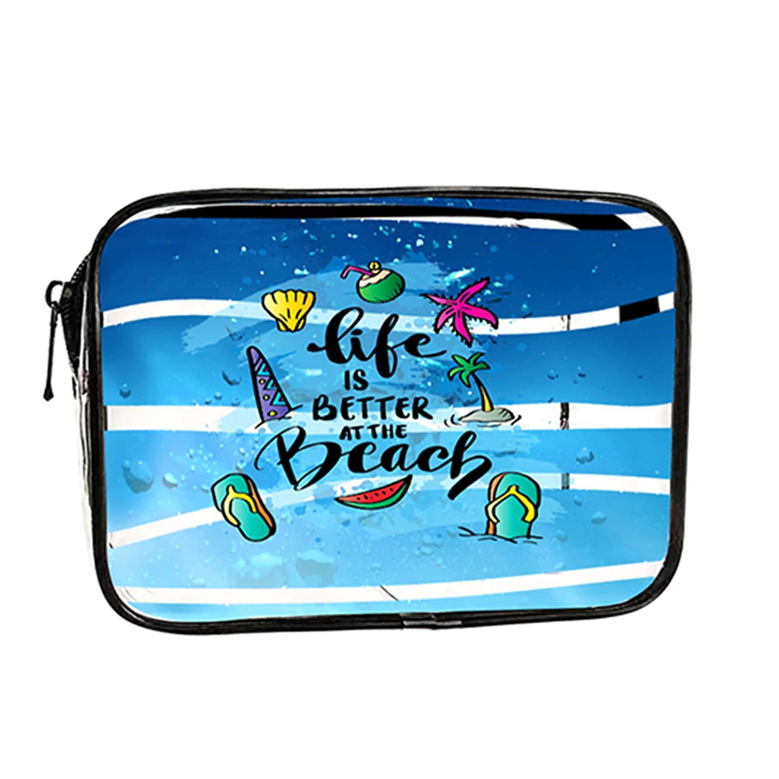 Прозрачный ПВХ-материал, портативная печатная косметичка One Size