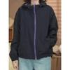 Chaqueta con capucha reversible estilo coreano protección solar cortavientos suave casual corte holgado abrigo