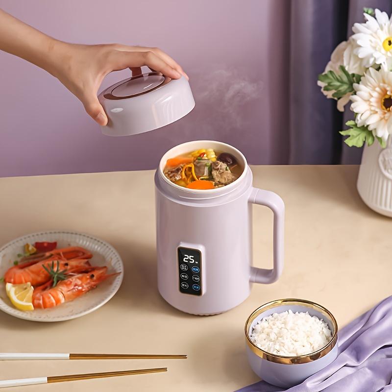 Versatile Electric Health Pot Compact Multi-Function For Cooking Rice Tea Soup & More 500W Power Ceramic Liner 12-Hour Timer Quiet Operation
