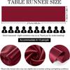 2 Pack Table Runner 12 X 108 Inch Burgundy Long Satin Silk Table Runner for Wedding Banquet Christmas Birthday Party Decoration