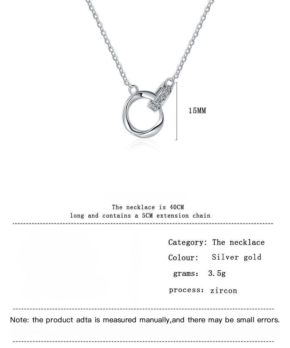 925 Sterling Silver Necklace Mobius Ring Diamond Pendant Women s Fashion Simple Birthday Party Wedding Anniversary Jewelry Gift