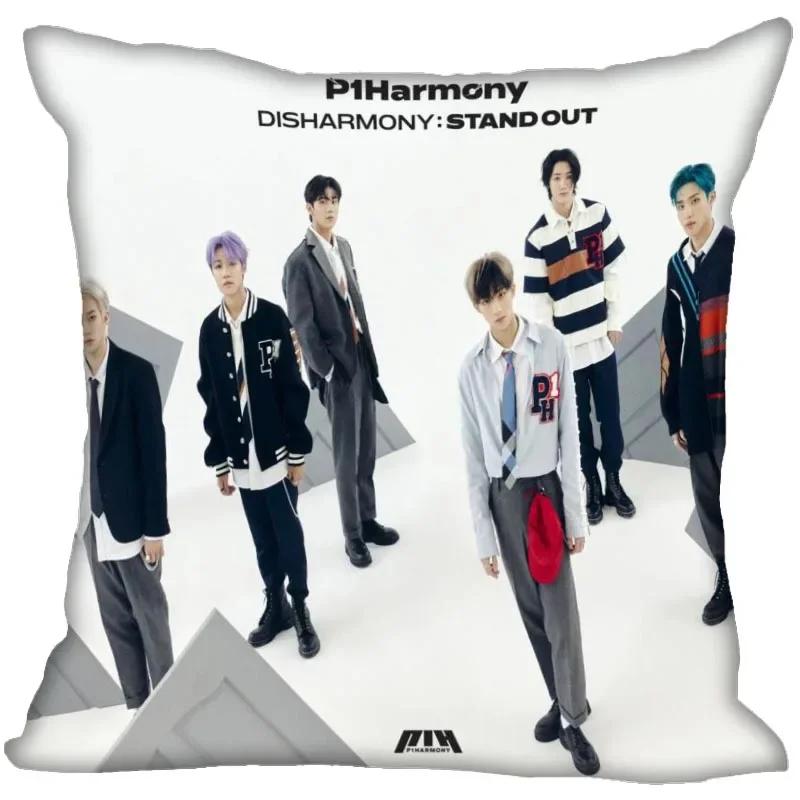 P1Harmony KPOP Cushion Cover Polyester Throw Pillow Case Super Soft Satin Fabric Cushion Cover Festive Home Decorative Cushions