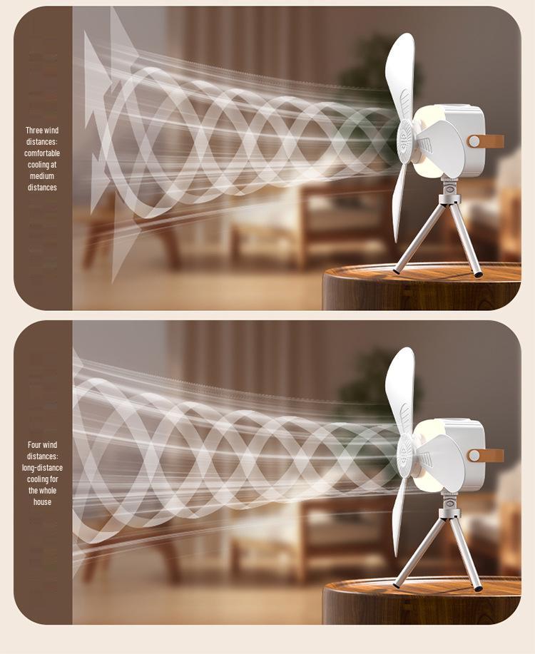 Rechargeable Remote-Control Small Ceiling & USB Fan for Dorms & Camping