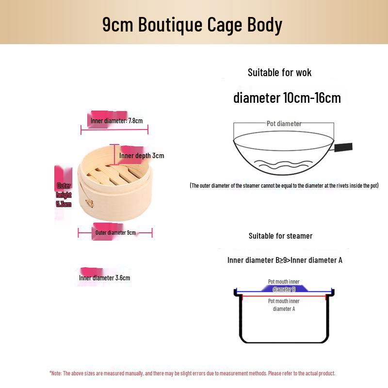 Mini Bamboo Xiao Long Bao Steamer with Steaming Grid for Dumplings