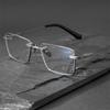 Brand Reproduction Special Trendy Inverted Frame Design Pure Titanium Half-Rim Square Glasses Business Ultralight Big Half Frame