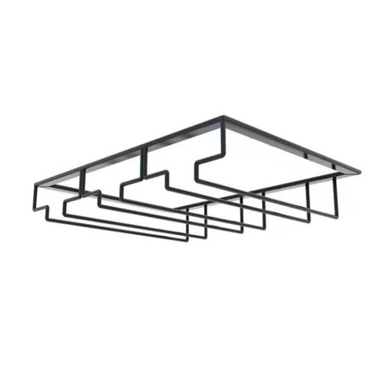 Suport pentru pahare de vin cu 3 rânduri sub dulap Organizator pentru uscarea paharelor de vin Suport negru metalic pentru pahare cu picior pentru dulap Bucătărie Bar Restaurant