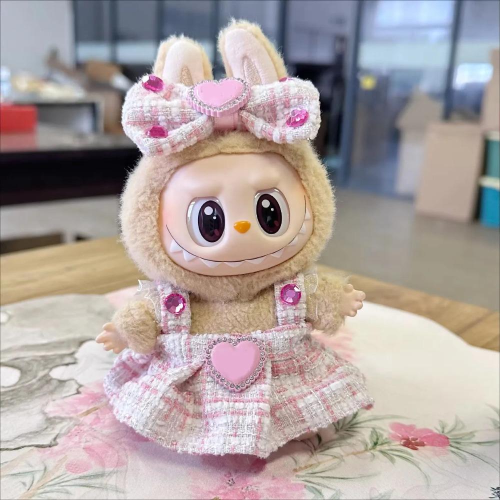 Cute Labubu Doll Clothes Outfit Accessories Classic Dress Set for 17CM V2 Mini Dolls Clothing Girl Kid Gift Labubu Ropa