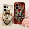 For Oppo Reno13 CPH2689 PKM110 Case For Oppo Reno 13 Cover Luxury A-Z Letters Fashion Crown 2D Painted Silicone Casing