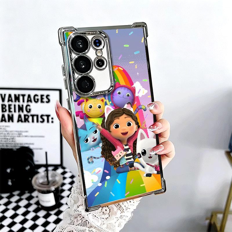 G-Gabbys Dollhouse Cartoon Plating Phone Case For Samsung Galaxy S24 S25 FE S26 Edge S23 Ultra S22 S21 Plus S20 Anti-Fall Airaba