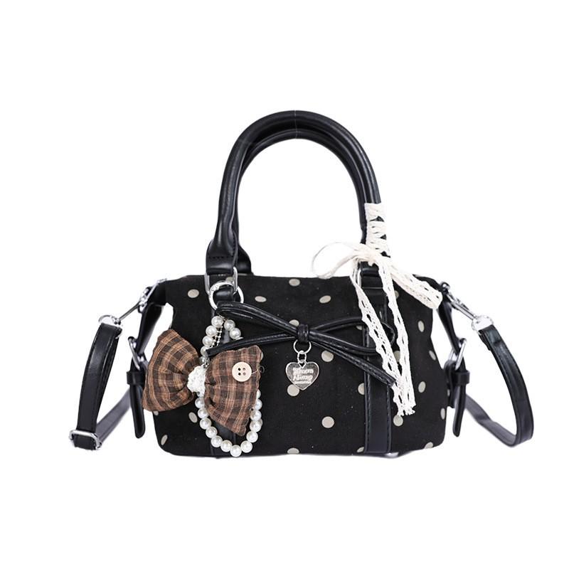 Womens Medium PU Pillow Bag With Polka Dots Soft Structured Shoulder Daily Commute Casual Wear