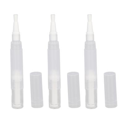 3 Pack Transparent Twist Pens 4.5ml Empty Brush Tip Rotating Reusable Nail Oil Container Applicator for Lip Gloss