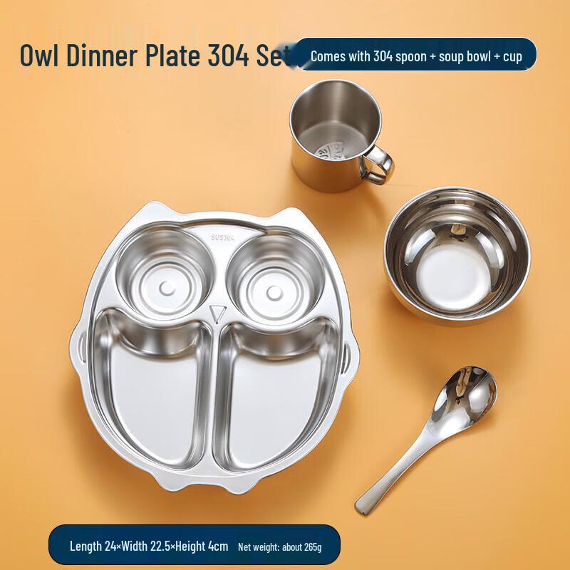 

Cartoon Stainless Steel Kids Divided Dinner Plate