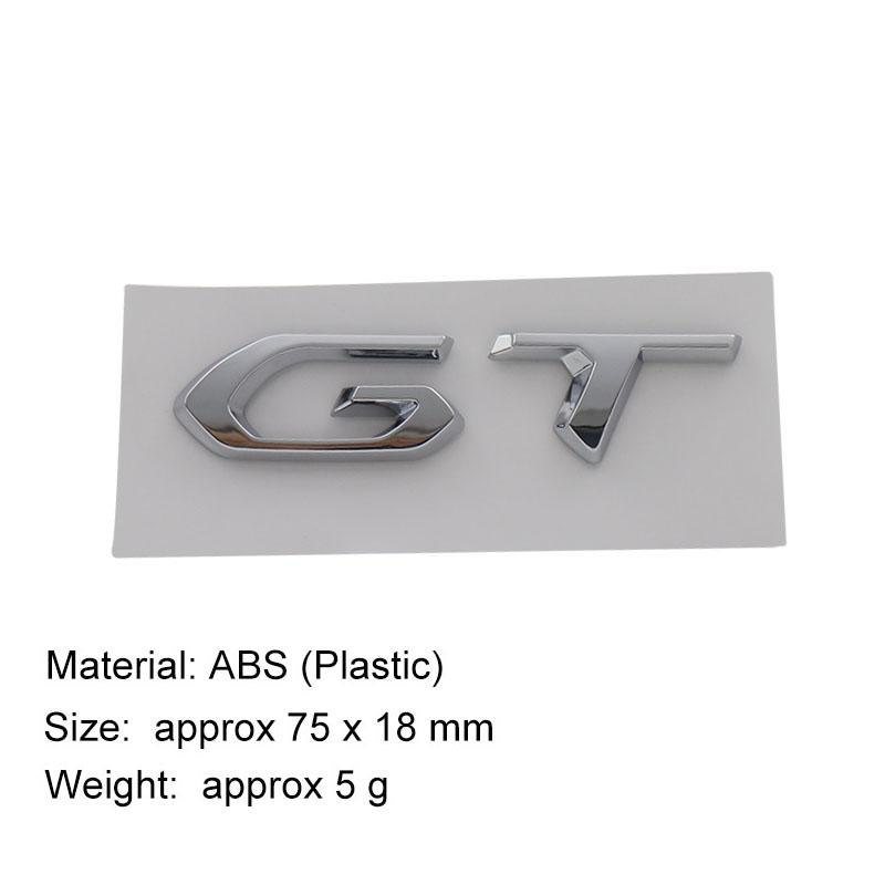 3D Premium ABS Car Sticker GT Logo Body Emblem Decal Exterior Decoration