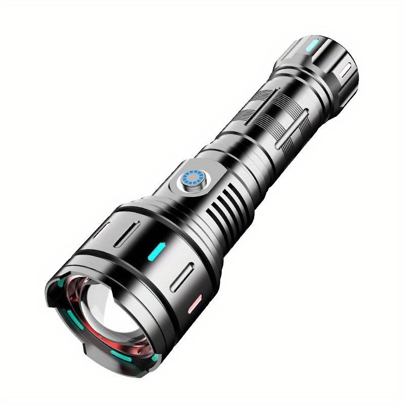 1pc High-power USB Rechargeable Strong Light Window Breaking Telescopic Zoom Multifunctional LED Flashlight
