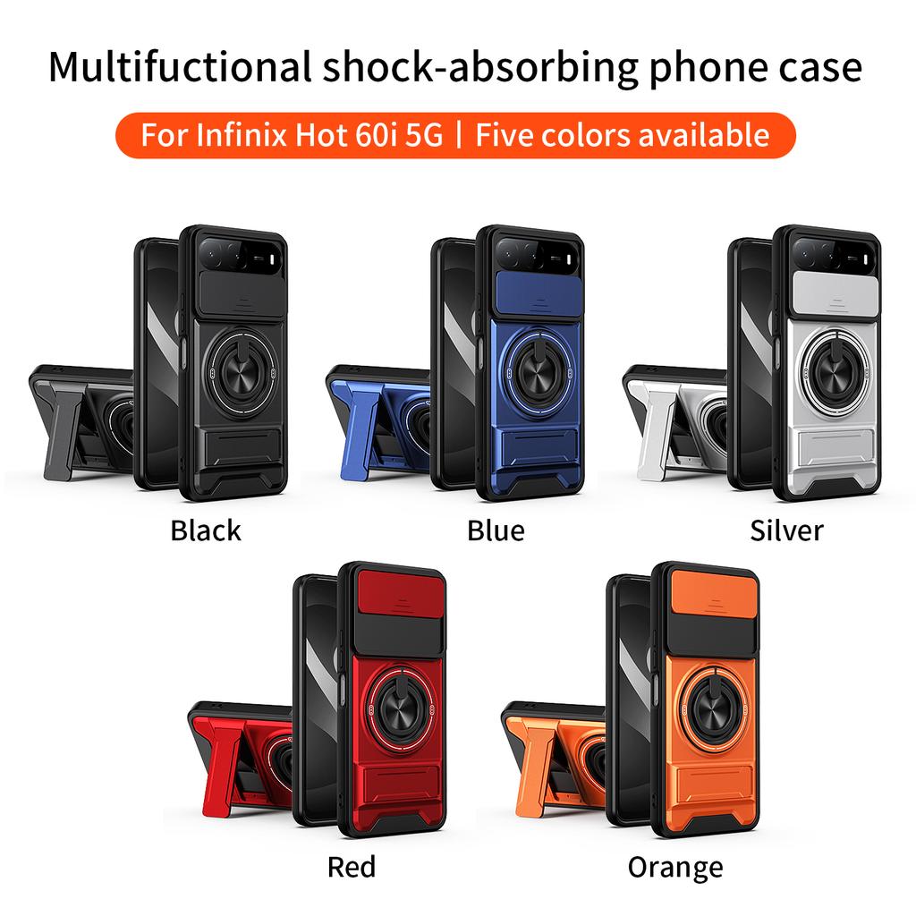 For Infinix Hot 60i Case Infinix Hot 60i Cover Infinix Hot 60i Phone Case Magnetic Holder Military Armor Camera Protection Cover
