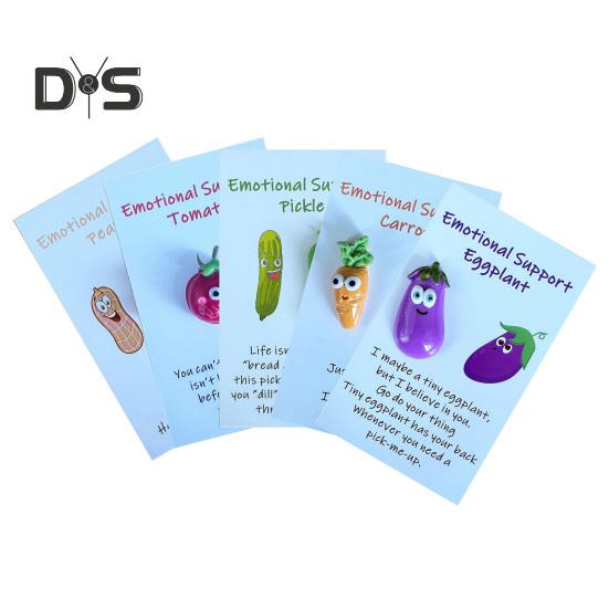 

5 шт. милых открыток-обнимашек с рисунком соленых огурцов, эмоциональная поддержка, соленые огурцы, помидоры, баклажаны, арахис, морковь, набор позитивных открыток для выпускного, подарочная вечеринка 5pcs