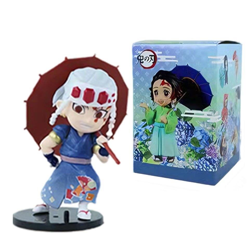 In Stock 12cm Kawaii Demon Slayer Plum Rain Series with Box Handmade Model No Yaiba Kamado Nezuko Action Figure Ornament Gift