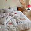 Cotton cartoon washed cotton four-piece set INS wind three-dimensional towel embroidery children's dormitory cute pure cotton three-piece set
