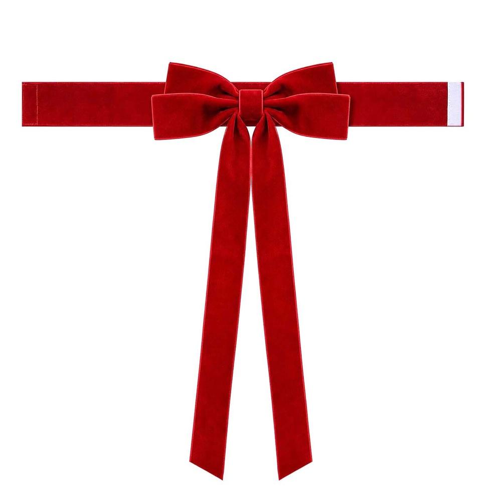 Luxurious Texture Christmas Bow Tieback Graceful Long Ribbon Secure Fastener Included Festive Curtain Tiebacks
