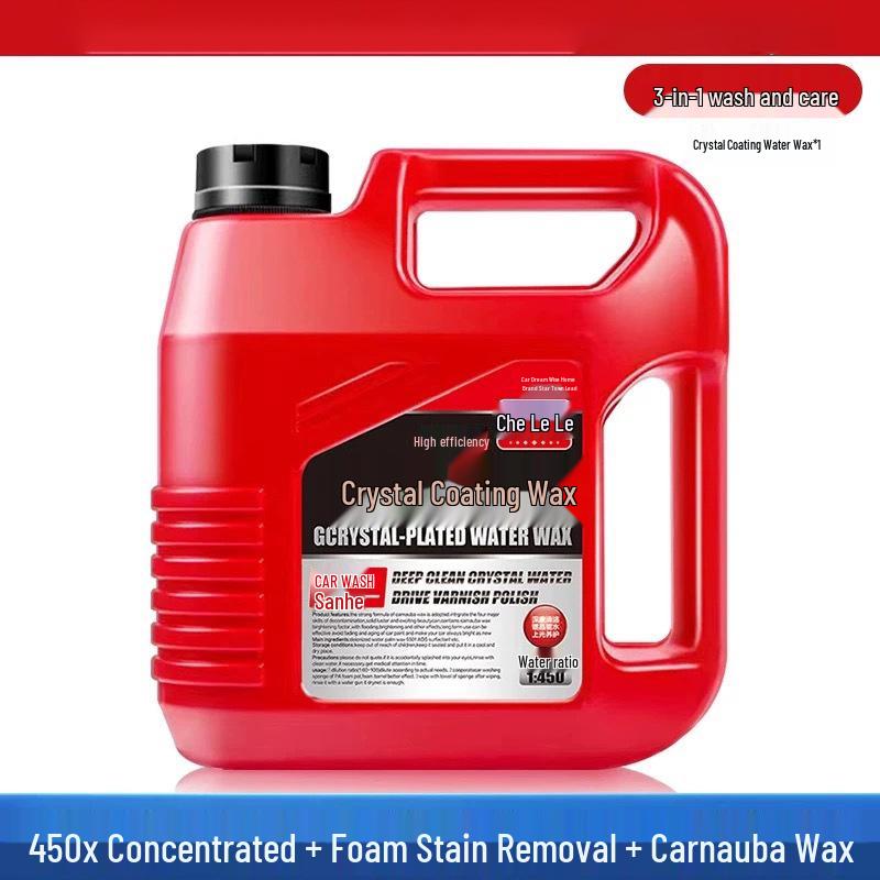Crystal Coating Car Wash: High Foam Cleaner with Water Wax Shine, Safe for White and Black Cars, Powerful Stain Remover
