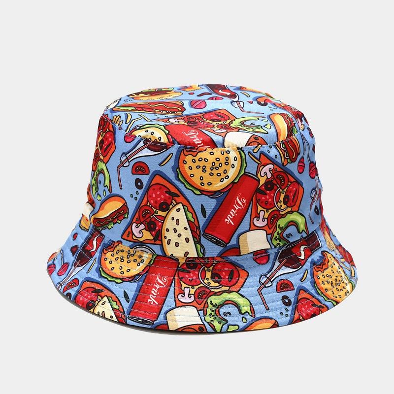 Sombrero de pescador con estampado creativo de vegetales para mujer, sombrero para el sol para exteriores, de verano, versátil