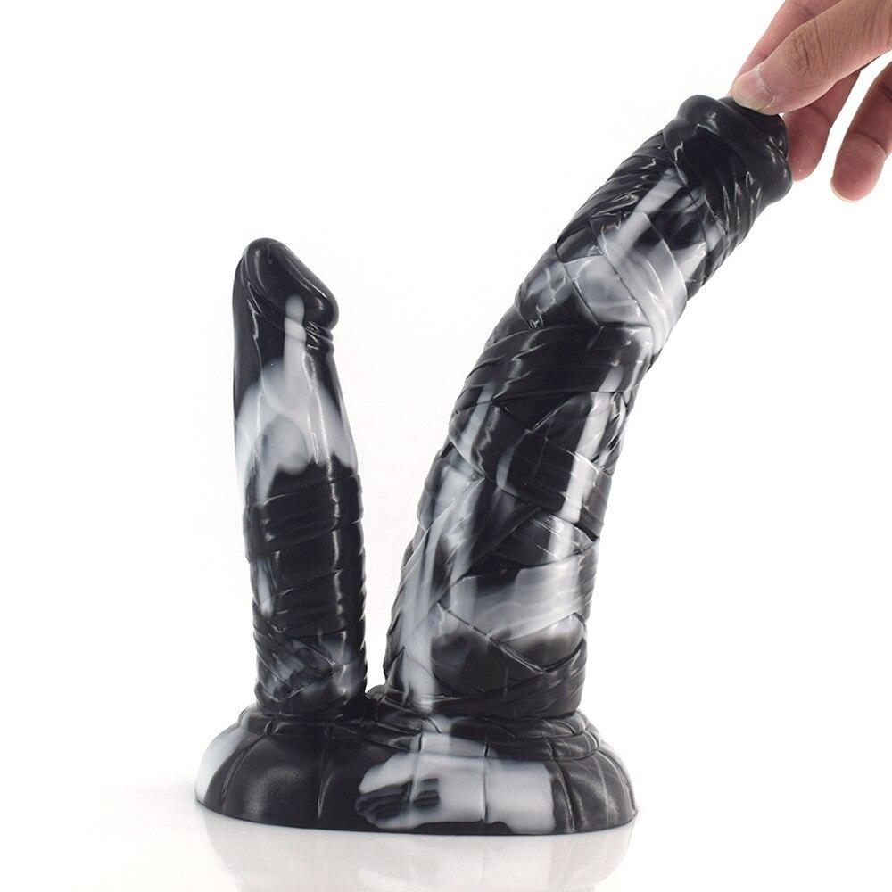 Silicone Dual-headed Dildo Anal Vaginal Masturbator Sex Toys Realistic Dick Strap On Penis Fisting