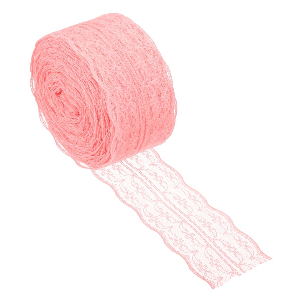 Spitzenbesatzband Nicht-dehnbar Spitze Nährolle Geschenkverpackung Floral Wickeln für Party Heimdeko Kleid Handwerk 1,8 Zoll x 25 Yards