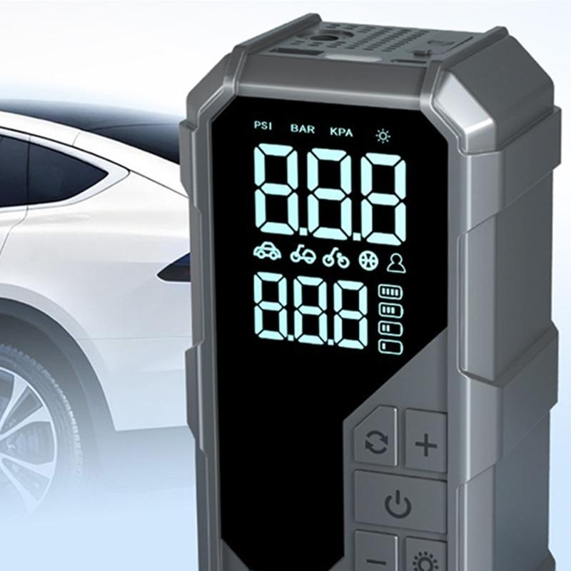 Portable Car Jump Starter with Air Compressor & LED LightJump Starter Power for 12V Vehicles Emergency Tire Inflation