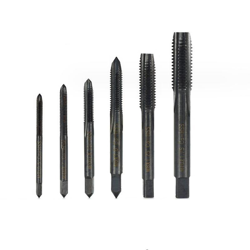 7-teiliges HSS Nitridier-Maschinengewindebohrer-Set M3-M12 Spiralbohrer und Spitzbohrer, verwendet für Innengewindeschneiden und Gewindereparaturwerkzeuge