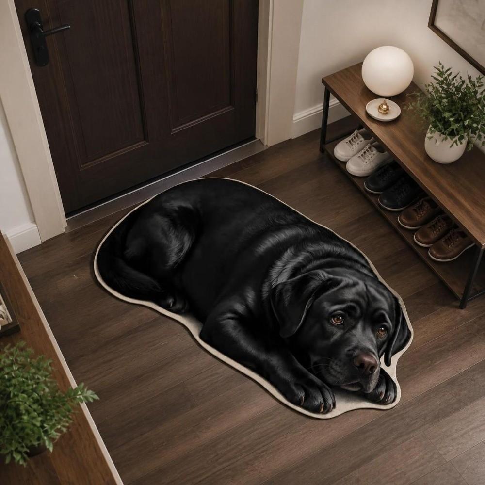 Diatomite Animal Floor Rug Lifelike Pet Doormat Fun Dog Print Door Mat Bathroom