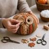 Owl Bear Halloween DIY Sewing Kit Vintage Style Pumpkin Fabric Kit Creative Floral Fabric Set  Gift