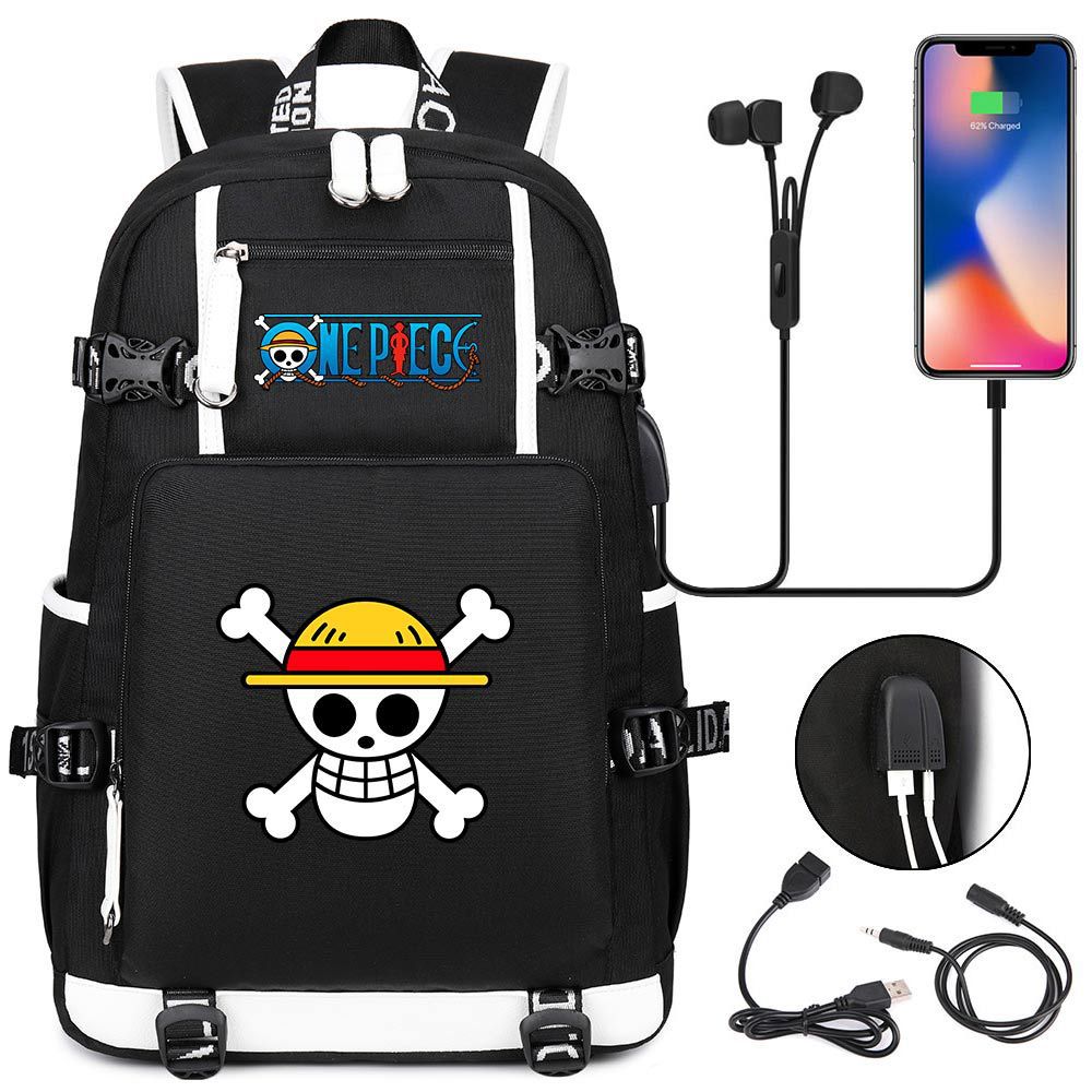 

ONE PIECE Headphones Teen Student School Bag Men s and Women s Leisure Travel Backpack 17 inches