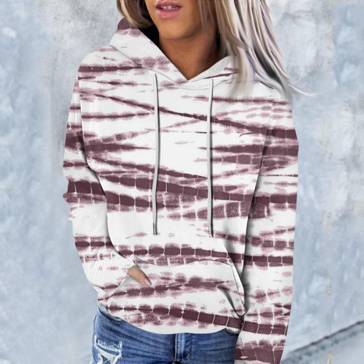 Floral Print Hooded Casual Women's Sweatshirt Fashion Long Sleeve Top
