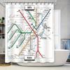 Cortina de Ducha Mapa del Metro de Boston Artística Ciudad Tránsito Ferrocarril Tren de Cercanías Decoración Baño Tela Fondo