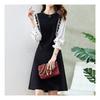 Navava Women Colorblock Round Neck Long Sleeve Dress No722