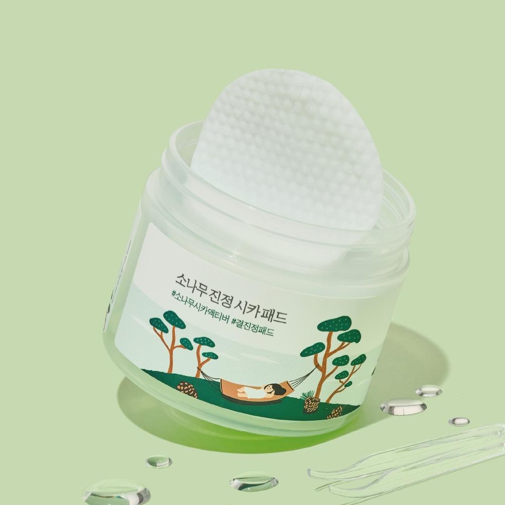 

Успокаивающие подушечки Round Lab Pine Cica, 50 листов