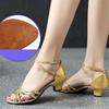 Latin Dance Shoes Women Square Dance Social Soft Sole Waltz Lightweight Shockproof Synthetic Leather Shoes Adults