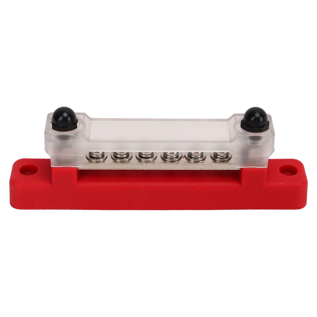 6 Terminal Bus Bar with Cover 48V 150A 2 Studs Power Distribution Block for Car Boat Marine Caravan