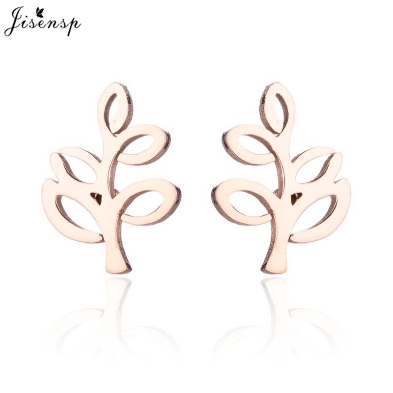 Casual Stainless Steel Tree of Life Earring for Women Lotus Grass Ear Jewelry Girls Delicate Flower Earrings Gifts Accessories