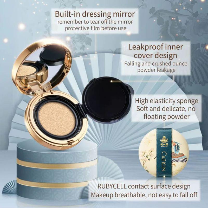 CATKIN - Palácový letní BB krém Moisture Cover BB Cream Cushion Foundation Set - 2 barvy