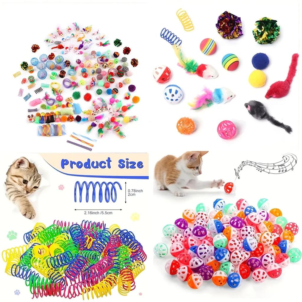 22pcs Kitten Toys Variety Pack-Pet Cat Toys Combination Set Cat Toy Funny Cat Stick Sisal Mouse Bell Ball Cat Supplies